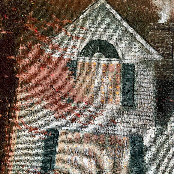Thomas Kincade Light-up Country house Hanging Tapestry 35" x 25" Works Great! - Picture 3 of 8